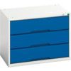 Verso Drawer Cabinet, 3 Drawers, Blue/Light Grey, 600 x 800 x 550mm thumbnail-0