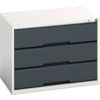 Verso Drawer Cabinet, 3 Drawers, Anthracite Grey/Light Grey, 600 x 800 x 550mm thumbnail-0