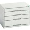 Verso Drawer Cabinet, 4 Drawers, Light Grey, 600 x 800 x 550mm thumbnail-0