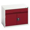 Verso Combination Cupboard 800x550x600mm 1x Drawer - Light Grey/Red thumbnail-0