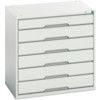 Verso Drawer Cabinet, 6 Drawers, Light Grey, 800 x 800 x 550mm thumbnail-0