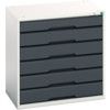 Verso Drawer Cabinet, 6 Drawers, Anthracite Grey/Light Grey, 800 x 800 x 550mm thumbnail-0