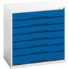 Verso Drawer Cabinet 800x550x800mm 7x Drawers - Light Grey/Blue thumbnail-0