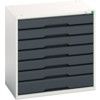 Verso Drawer Cabinet 800x550x800mm 7x Drawers - Light/Anthracite Grey thumbnail-0