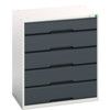 Verso Drawer Cabinet, 5 Drawers, Anthracite Grey/Light Grey, 900 x 800 x 550mm thumbnail-0