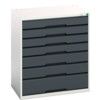 Verso Drawer Cabinet, 7 Drawers, Anthracite Grey/Light Grey, 900 x 800 x 550mm thumbnail-0