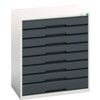 Verso Drawer Cabinet, 8 Drawers, Anthracite Grey/Light Grey, 900 x 800 x 550mm thumbnail-0