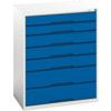 Verso Drawer Cabinet, 7 Drawers, Blue/Light Grey, 1000 x 800 x 550mm thumbnail-0