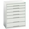 Verso Drawer Cabinet, 7 Drawers, Light Grey, 1000 x 800 x 550mm thumbnail-0