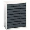 Verso Drawer Cabinet, 9 Drawers, Anthracite Grey/Light Grey, 1000 x 800 x 550mm thumbnail-0