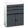 Verso Combination Cupboard 800x550x1000mm 3x Drawers - Light/Anthracite Grey thumbnail-0