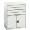 Verso Combination Cupboard 800x550x1000mm 4x Drawers - Light Grey thumbnail-0