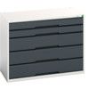 Verso Drawer Cabinet, 7 Drawers, Anthracite Grey/Light Grey, 800 x 1050 x 550mm thumbnail-0