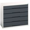 Verso Drawer Cabinet, 5 Drawers, Anthracite Grey/Light Grey, 900 x 1050 x 550mm thumbnail-0