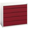 Verso Drawer Cabinet, 7 Drawers, Light Grey/Red, 900 x 1050 x 550mm thumbnail-0