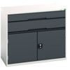 Verso Combination Cupboard/Drawer, 2 Doors, Anthracite Grey/Grey, 900 x 1050 x 550mm thumbnail-0