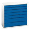 Verso Drawer Cabinet, 7 Drawers, Blue/Light Grey, 1000 x 1050 x 550mm thumbnail-0