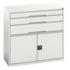 Verso Combination Cupboard 1050x550x1000mm 3x Drawers - Light Grey thumbnail-0