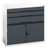 Verso Combination Cupboard 1050x550x1000mm 3x Drawers - Light/Anthracite Grey thumbnail-0