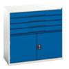 Verso Combination Cupboard/Drawer, 2 Doors, Blue/Grey, 1000 x 1050 x 550mm thumbnail-0