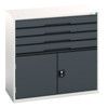 Verso Combination Cupboard 1050x550x1000mm 4x Drawers - Light/Anthracite Grey thumbnail-0