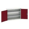 Verso Wall Cabinet, 2 Doors,Grey/Red, 800 x 1050 x 350mm thumbnail-0