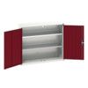 Verso Wall Cabinet, 2 Doors,Grey/Red, 900 x 1050 x 350mm thumbnail-0