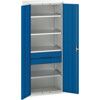 Verso Kitted Cupboard, 2 Doors, Blue, 2000 x 800 x 550mm thumbnail-0