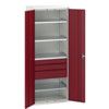 Verso Kitted Cupboard, 2 Doors, Red, 2000 x 800 x 550mm thumbnail-0