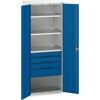 Verso Kitted Cupboard, 2 Doors, Blue, 2000 x 800 x 550mm thumbnail-0