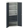 Verso Kitted Cupboard, 2 Doors, Anthracite Grey, 2000 x 800 x 550mm thumbnail-0