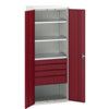 Verso Kitted Cupboard, 2 Doors, Red, 2000 x 800 x 550mm thumbnail-0