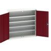 VERSO BIN CUPBOARD 1050x350x1000mm-LIGHT GREY/RED thumbnail-0