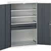 Verso Kitted Cupboard, 2 Doors, Anthracite Grey, 2000 x 1300 x 550mm thumbnail-0