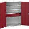 Verso Kitted Cupboard, 2 Doors, Red, 2000 x 1300 x 550mm thumbnail-0