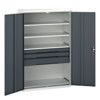 Verso Kitted Cupboard, 2 Doors, Anthracite Grey, 2000 x 1300 x 550mm thumbnail-0