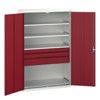 Verso Kitted Cupboard, 2 Doors, Red, 2000 x 1300 x 550mm thumbnail-0