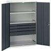 Verso Kitted Cupboard, 2 Doors, Anthracite Grey, 2000 x 1300 x 550mm thumbnail-0