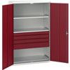 Verso Kitted Cupboard, 2 Doors, Red, 2000 x 1300 x 550mm thumbnail-0