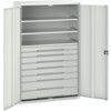 Verso Kitted Cupboard, 2 Doors, Light Grey, 2000 x 1300 x 550mm thumbnail-0