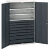 Verso Kitted Cupboard, 2 Doors, Anthracite Grey, 2000 x 1300 x 550mm thumbnail-0