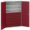 Verso Kitted Cupboard, 2 Doors, Red, 2000 x 1300 x 550mm thumbnail-0