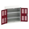 Verso Storage Cabinet, 2 Ventilated Doors, Red, 800 x 800 x 550mm thumbnail-0