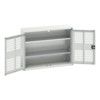 Verso Storage Cabinet, 2 Ventilated Doors, Light Grey, 800 x 1050 x 350mm thumbnail-0