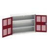 Verso Storage Cabinet, 2 Ventilated Doors, Red, 800 x 1050 x 350mm thumbnail-0