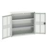 Verso Storage Cabinet, 2 Ventilated Doors, Light Grey, 1000 x 1050 x 350mm thumbnail-0