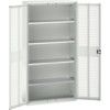 Verso Storage Cabinet, 2 Ventilated Doors, Light Grey, 2000 x 1050 x 350mm thumbnail-0