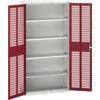 Verso Storage Cabinet, 2 Ventilated Doors, Red, 2000 x 1050 x 350mm thumbnail-0