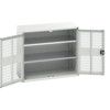 Verso Storage Cabinet, 2 Ventilated Doors, Light Grey, 900 x 1050 x 550mm thumbnail-0