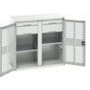 Verso PPE Cupboard, 2 Ventilated Doors, Light Grey, 1000 x 1050 x 550mm thumbnail-0